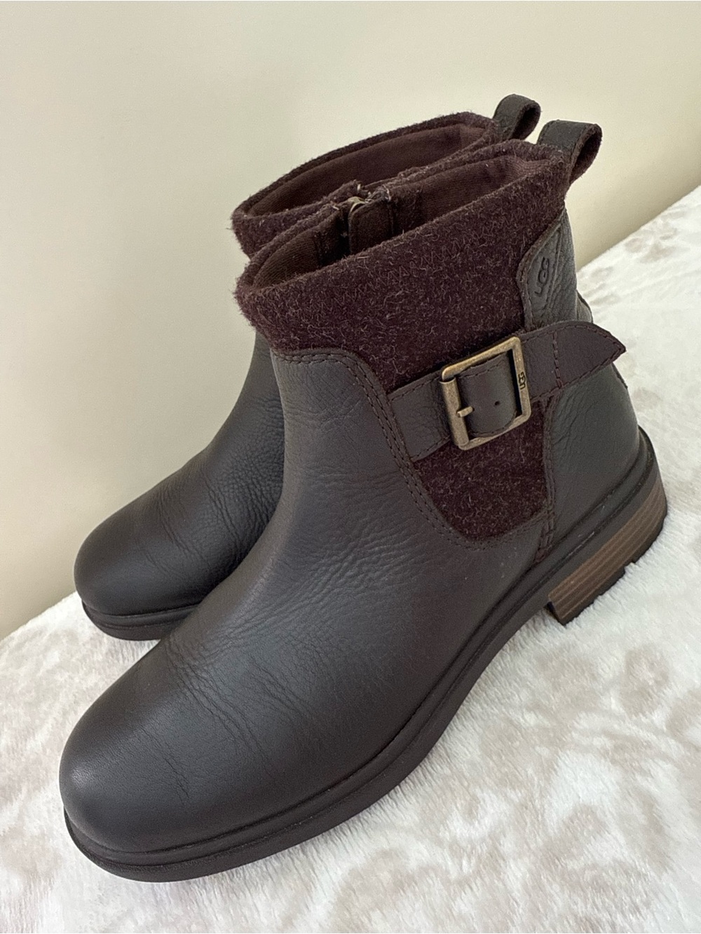 UGG Women's Harrison Moto Leather Ankle Boots with Buckle 1120775